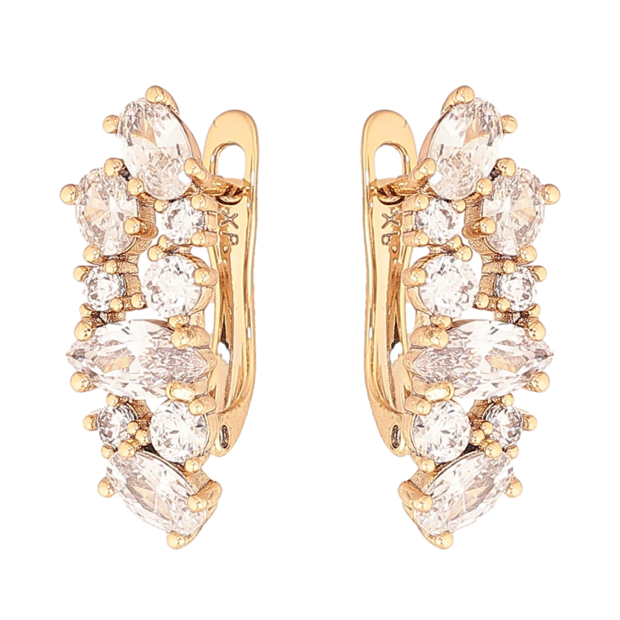 Серьги Xuping Цвет Позолота 18K английский замок Инкрустация кристаллами фото №1