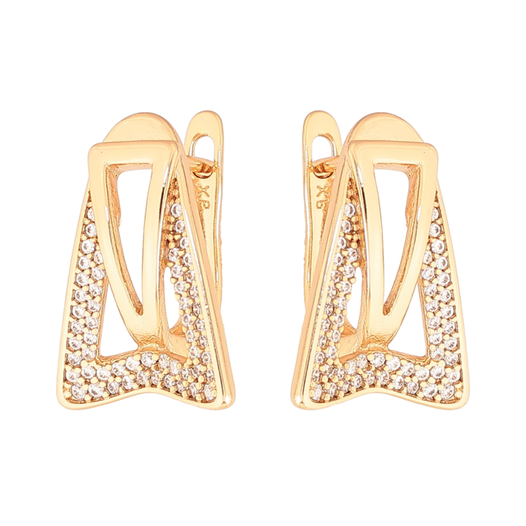 Серьги Xuping Цвет Позолота 18K английский замок Инкрустация кристаллами фото №2