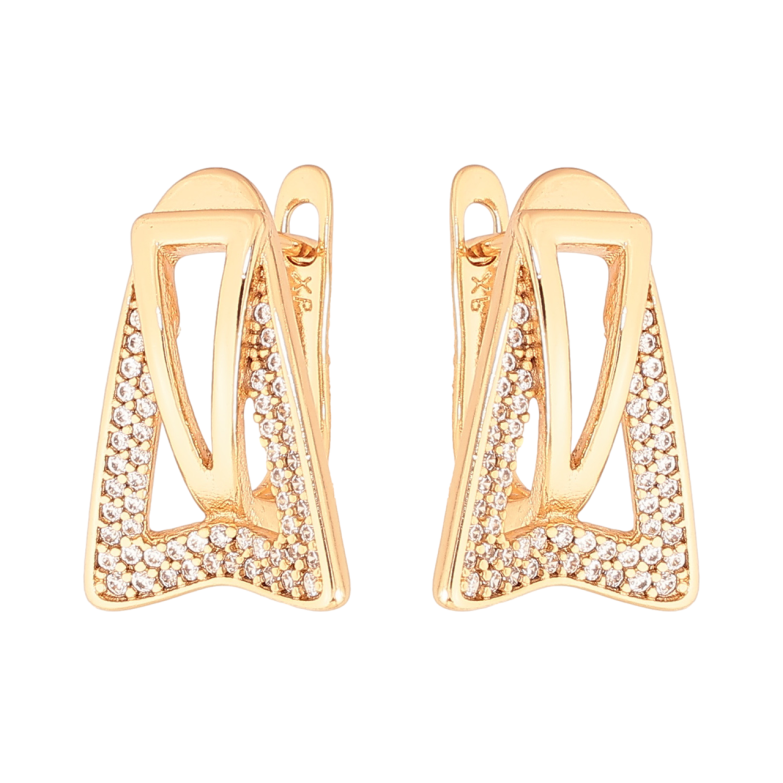 Сережки Xuping Колір Позолота 18K англійський замок Інкрустація кристалами фото №1