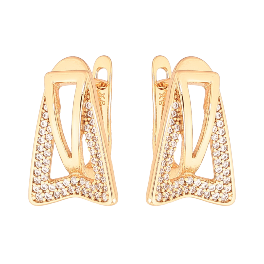 Серьги Xuping Цвет Позолота 18K английский замок Инкрустация кристаллами фото №1