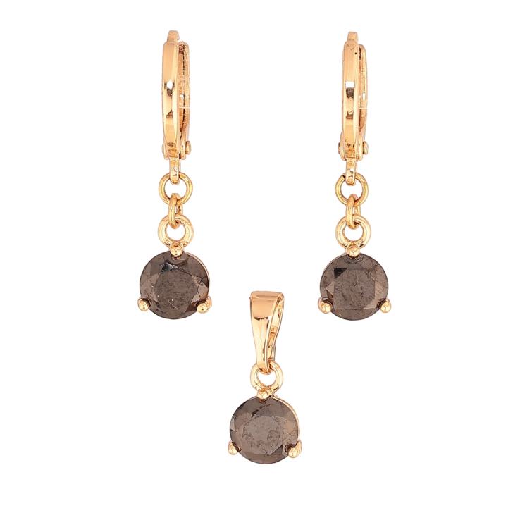 Набор Xuping Цвет Позолота 18K Серьги Кулон Черные кристаллы ø 6 мм фото №13