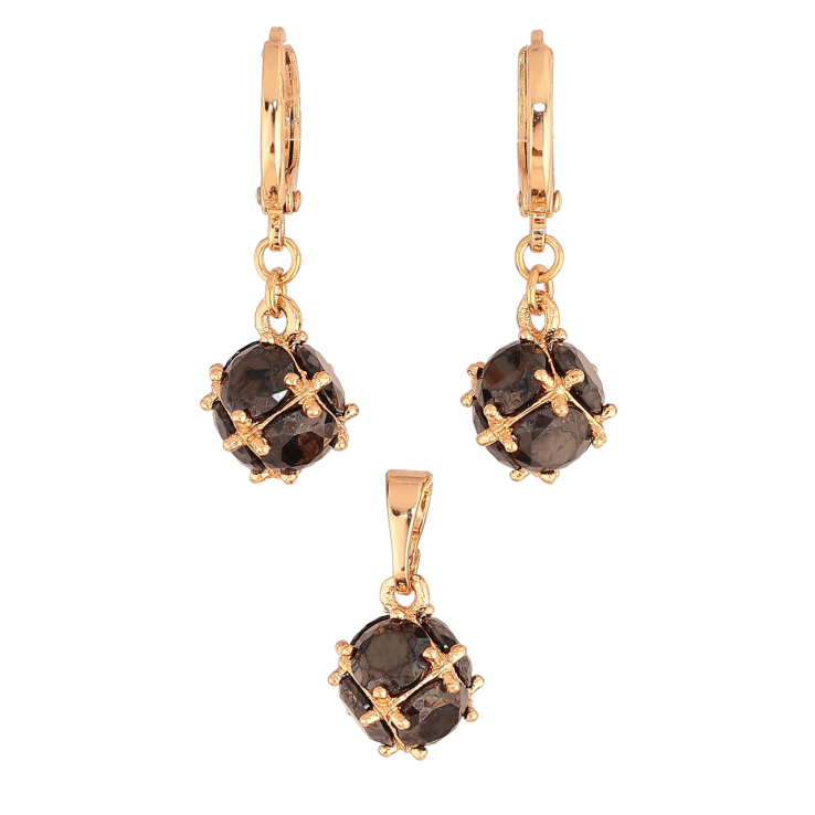 Набор Xuping Цвет Позолота 18K Серьги Кулон Шарики из черных кристаллов ø 8мм фото №24 Набор Xuping Цвет Позолота 18K Серьги Кулон Шарики из черных кристаллов ø 8мм фото №24