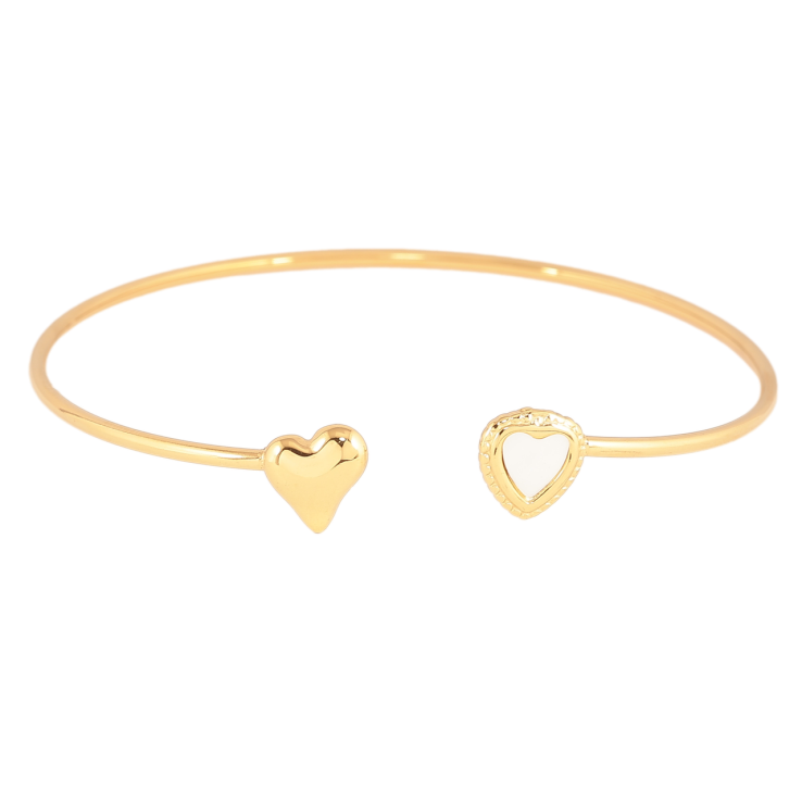 Браслет Xuping ТТМ Stainless Steel колір 14К Сердечка з перламутровою вставкою ø 5.8см фото №11