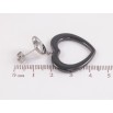 Сережки Xuping TTM Stainless Steel колір Родій пусети Сердечка з чорної кераміки фото №2