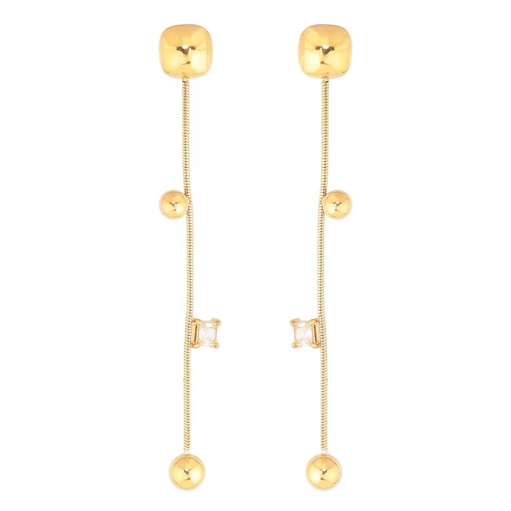 Сережки Xuping TTM Stainless Steel колір 14К пусети Декоративні підвіски фото №23