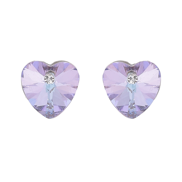 Сережки Xuping колір Родій з кристалами Swarovski пусети Кристальні сердечка Paradise Shine фото №12