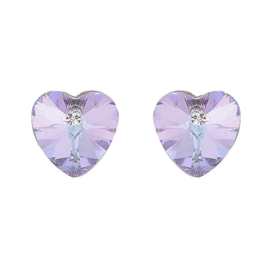 Сережки Xuping колір Родій з кристалами Swarovski пусети Кристальні сердечка Paradise Shine фото №1