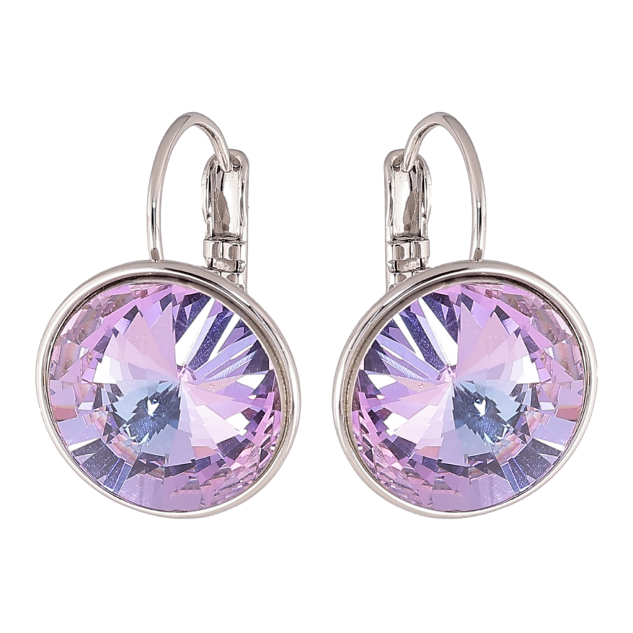 Серьги Xuping цвет Родий с кристаллами Swarovski французский замок Кристаллы Paradise Shine ø 16мм фото №1