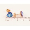 Сережки Xuping колір Позолота 18К з кристалами Swarovski пусети Кристальні сердечка Metallic Blue фото №2