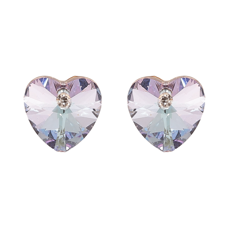 Сережки Xuping колір Позолота 18К з кристалами Swarovski пусети Кристальні сердечка Paradise Shine фото №10