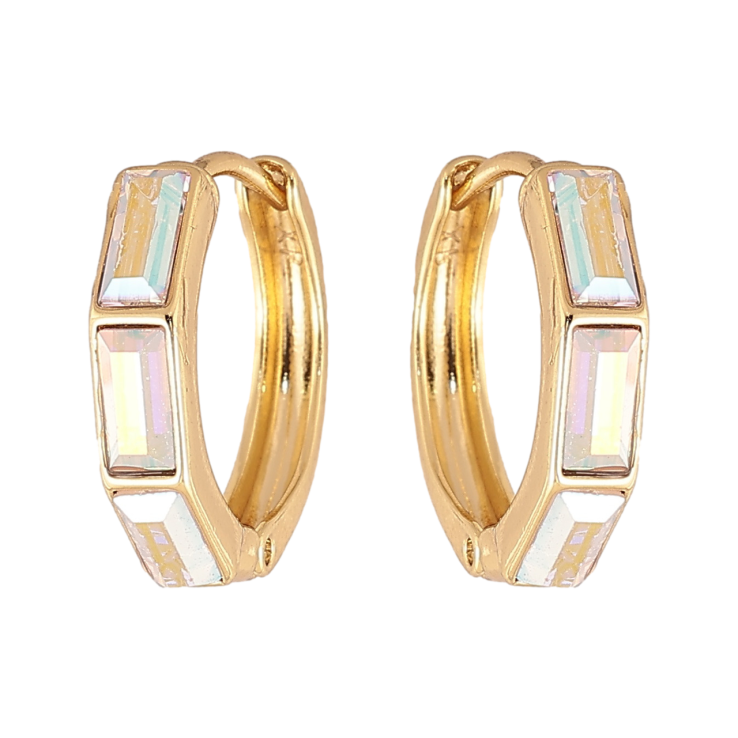 Серьги Xuping цвет Позолота 14K с кристаллами Swarovski колечки  Кристаллы АВ фото №24