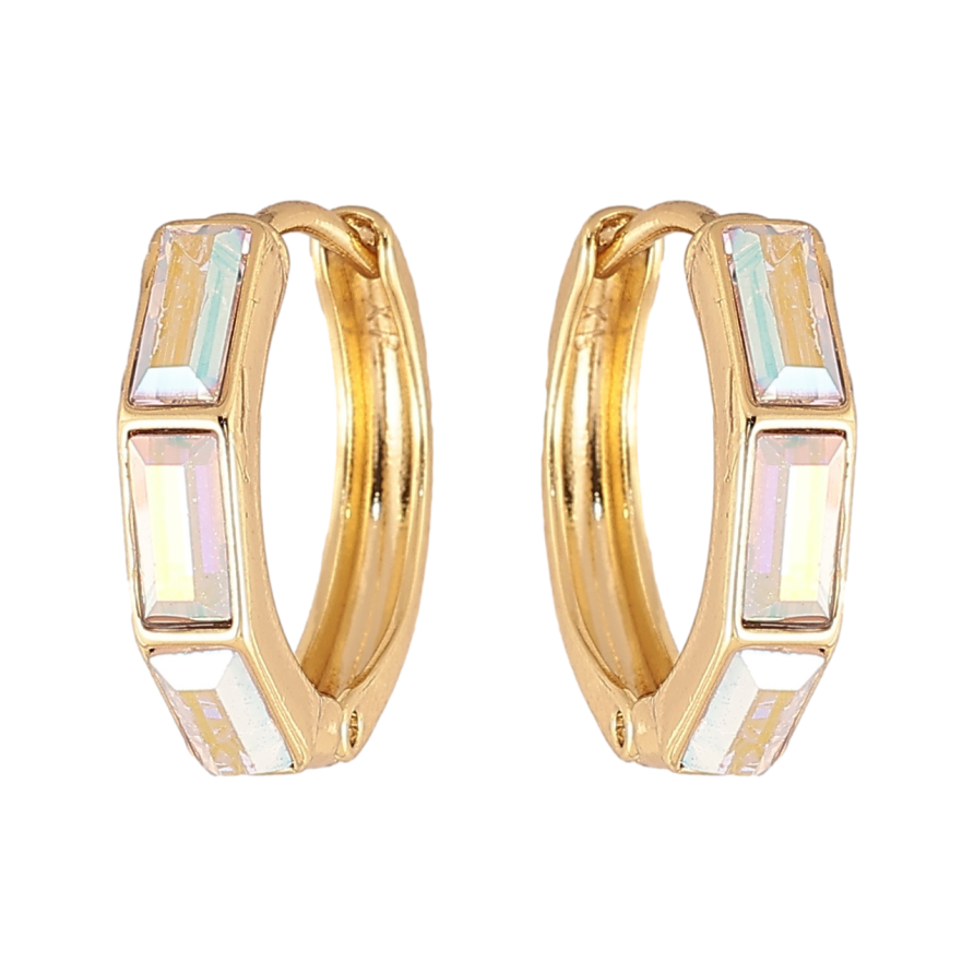 Серьги Xuping цвет Позолота 14K с кристаллами Swarovski колечки  Кристаллы АВ фото №1