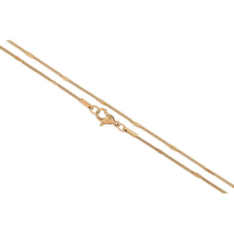 Ланцюжок Xuping ТТМ Stainless Steel колір 14К Плетіння Ювелірний шнур з прокаткою довжина 45см х 2мм фото №1