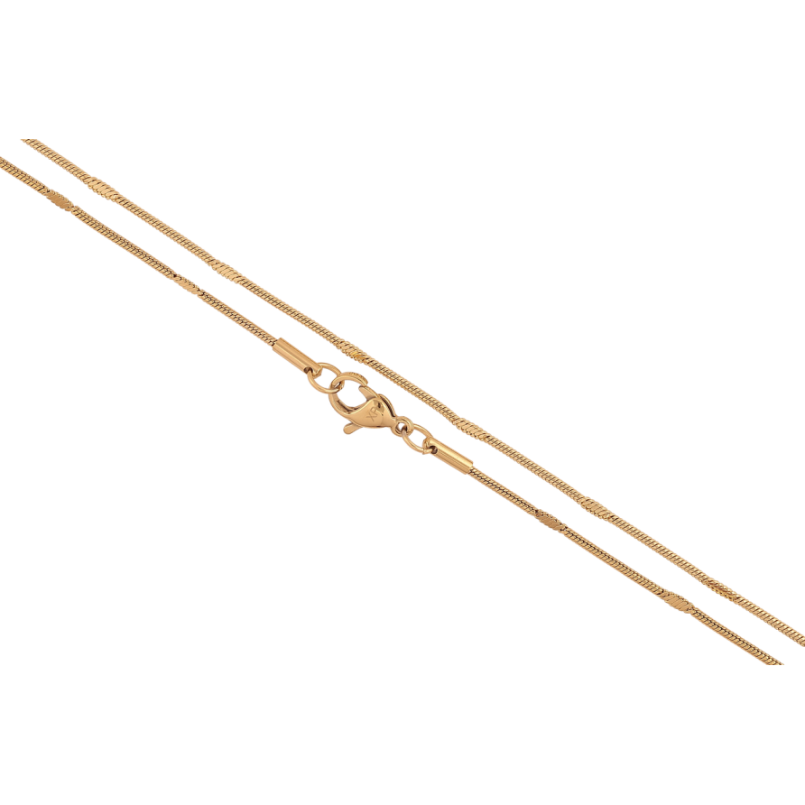 Ланцюжок Xuping ТТМ Stainless Steel колір 14К Плетіння Ювелірний шнур з прокаткою довжина 45см х 2мм фото №1