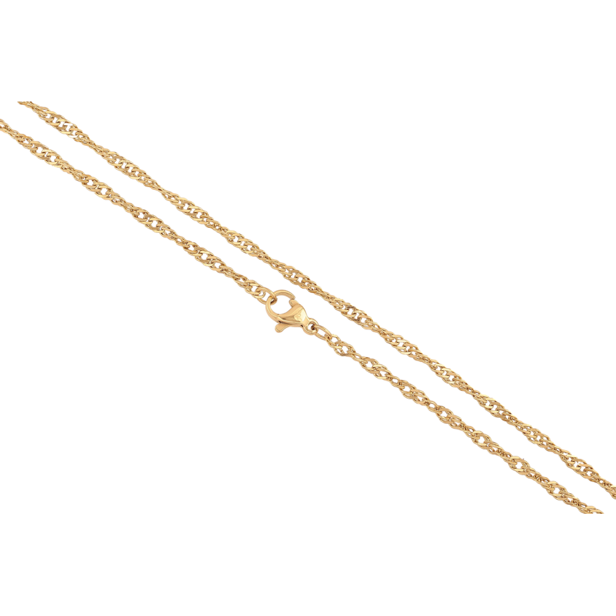 Ланцюжок Xuping ТТМ Stainless Steel колір 14К Плетіння Сингапур довжина 45см х 3мм фото №1
