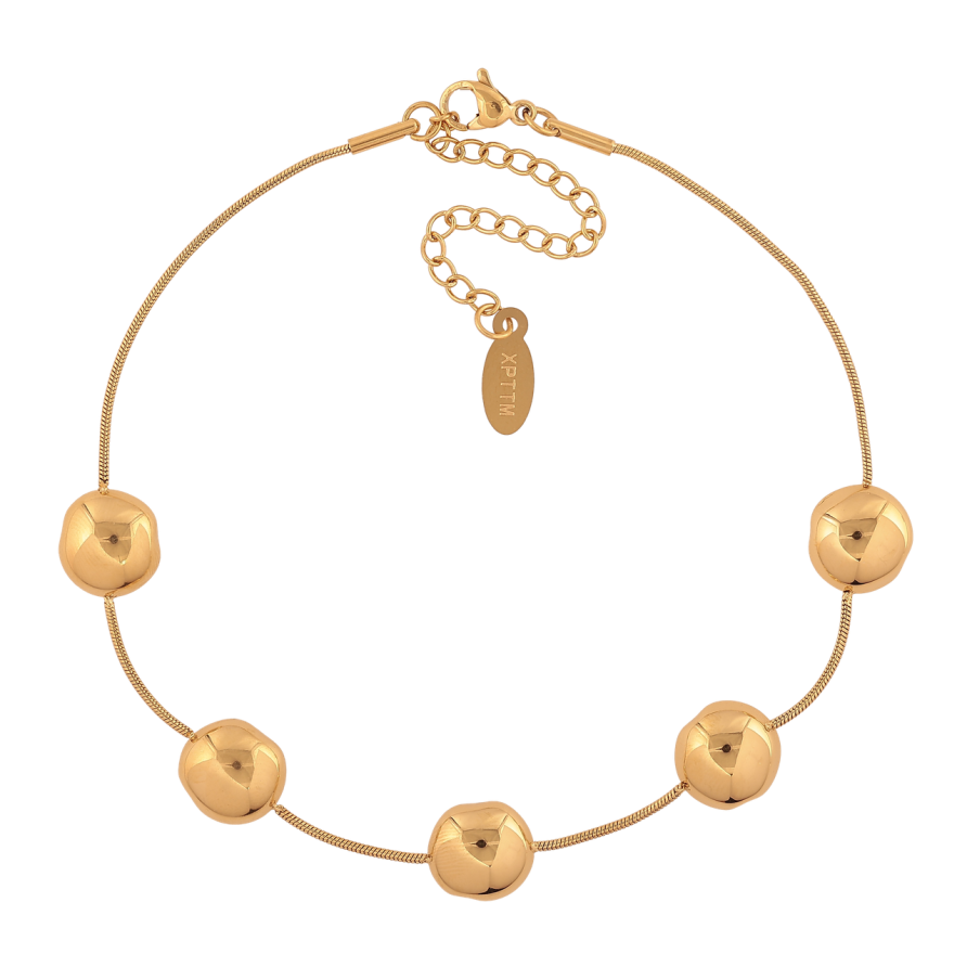 Браслет Xuping ТТМ Stainless Steel колір 14К Ланцюжок з вставками довжина з дод. ланцюжком 23-28см х 1-10мм фото №1