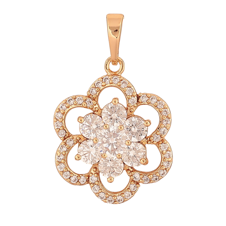 Кулон Xuping цвет Позолота 18K Цветочек с инкрустацией кристаллами для цепочки до 6 мм фото №1