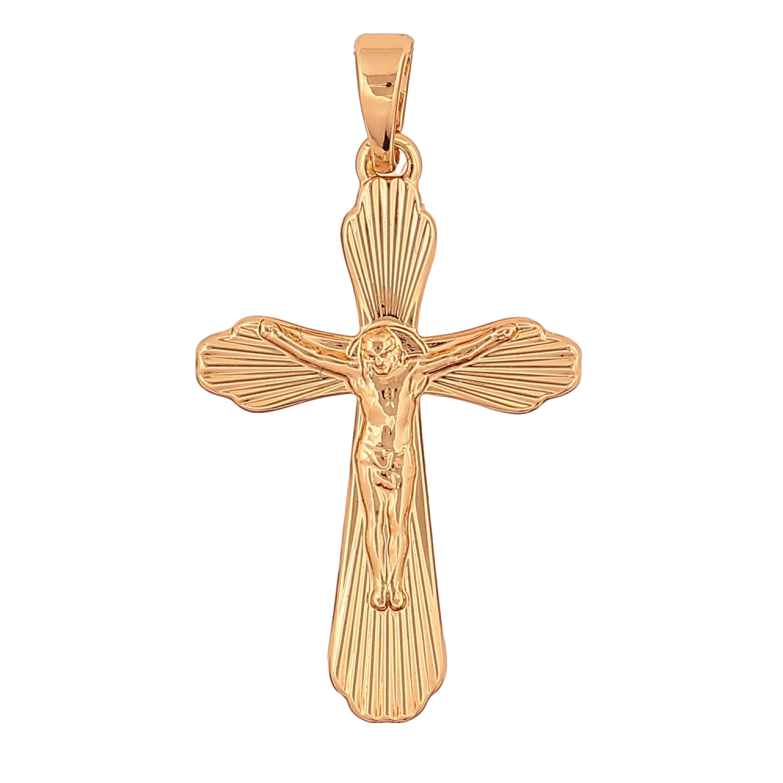 Кулон Xuping Колір Позолота 18K Хрест з Розп'яттям для ланцюжка до 5мм фото №1