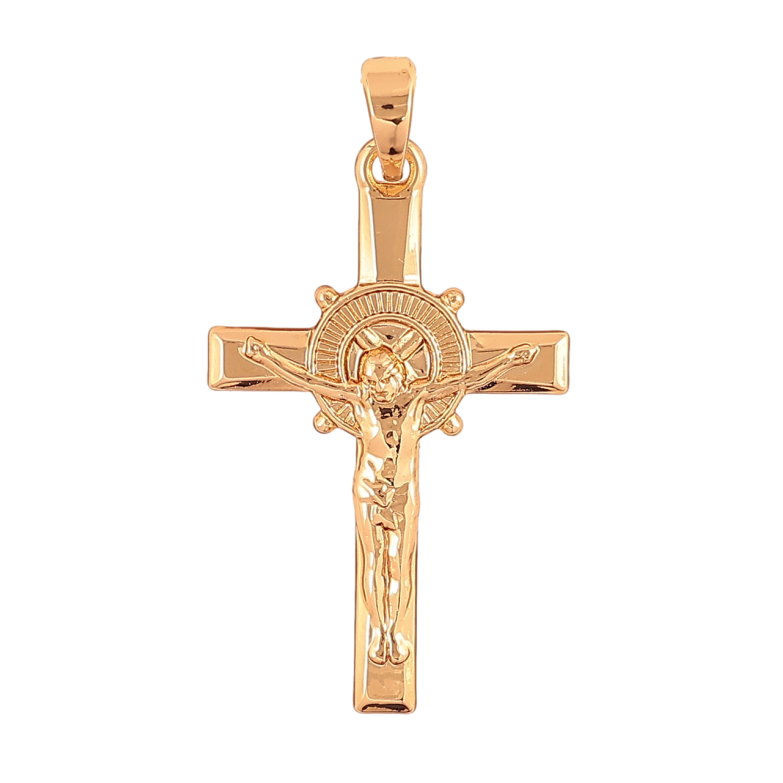 Кулон Xuping Колір Позолота 18K Хрест з Розп'яттям для ланцюжка до 5мм фото №1 Кулон Xuping Колір Позолота 18K Хрест з Розп'яттям для ланцюжка до 5мм фото №1