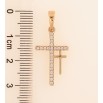 Кулон Xuping Колір Позолота 18K Подвійний Хрест з кристалами для ланцюжка до 6мм фото №2