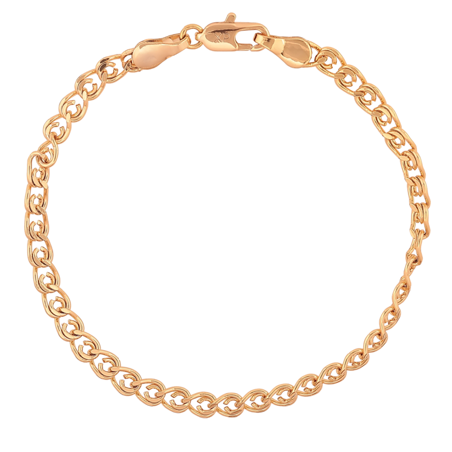 Браслет Xuping Цвет Позолота 18K Цепочка Лав перекрученная размер 16.5см х 4мм фото №1