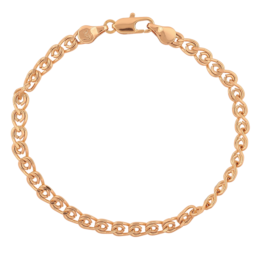 Браслет Xuping Цвет Позолота 18K Цепочка Лав перекрученная размер 19.5см х 5мм фото №1