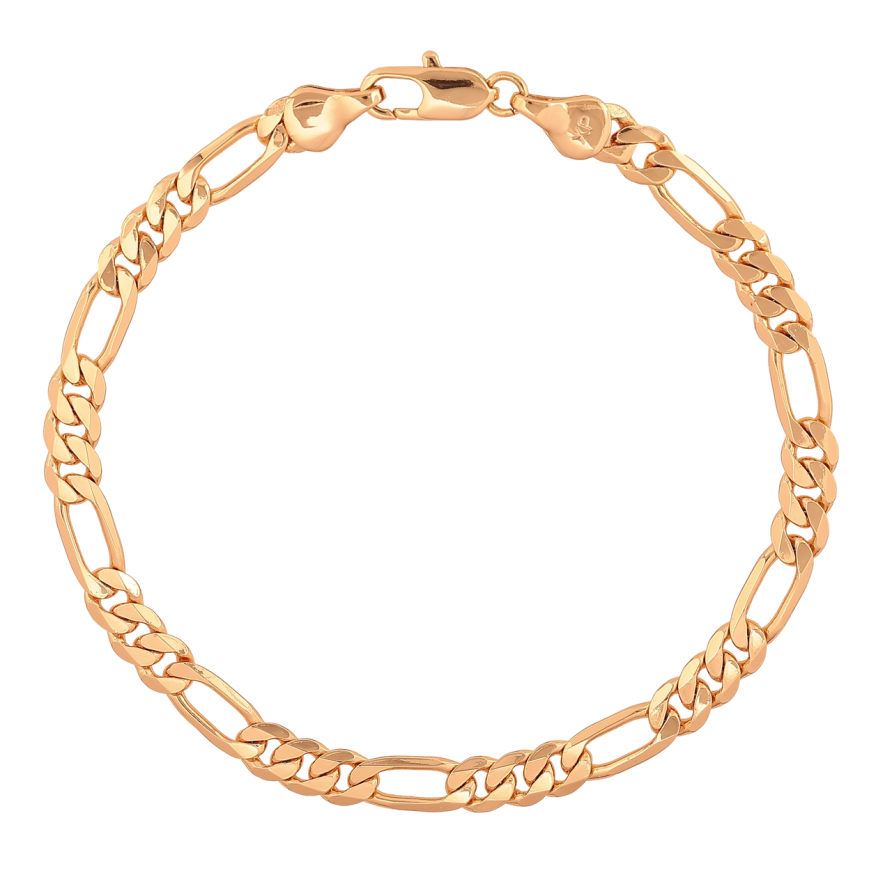 Браслет Xuping Колір Позолота 18K Ланцюжок Фігаро розмір 20см х 5мм фото №1