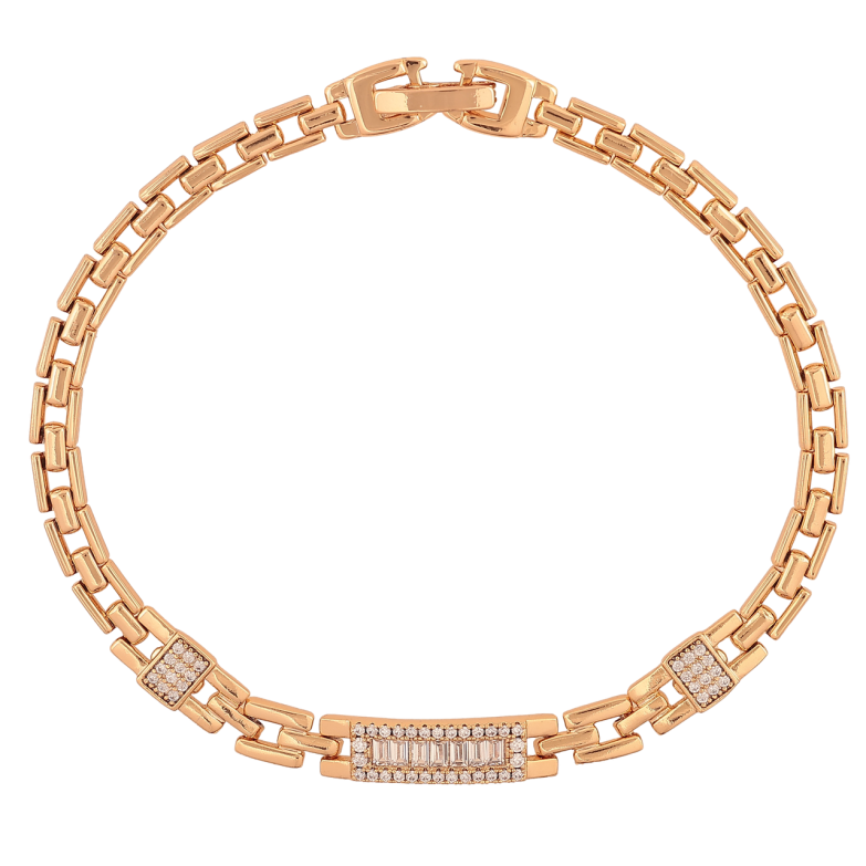 Браслет Xuping Цвет Позолота 18K Узор с кристаллами размер 19,5 см х 4-6 мм фото №2