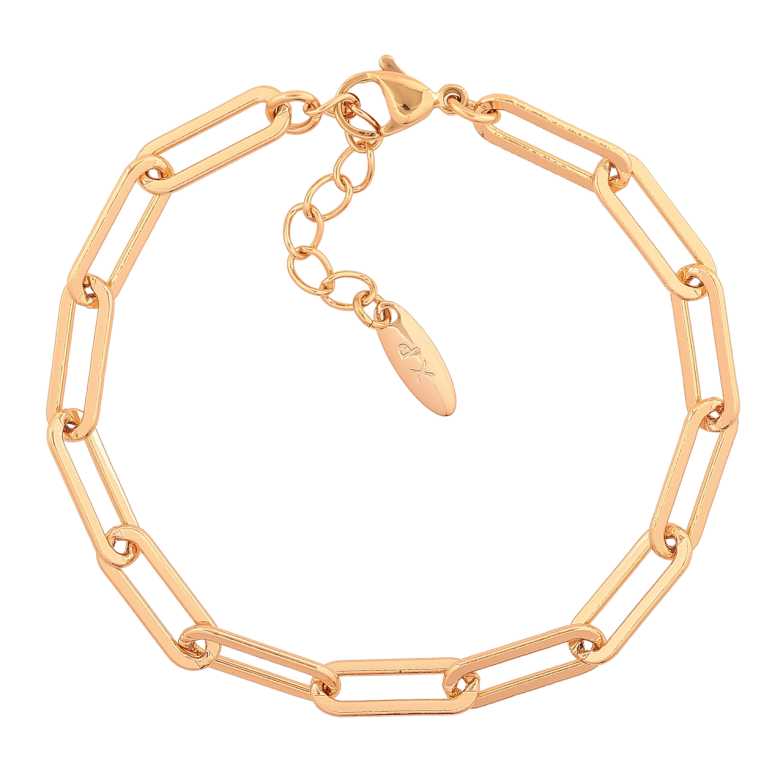 Браслет Xuping Цвет Позолота 18K Цепочка Фантазийная размер с доп. цепочкой 18-21см х 5мм фото №1