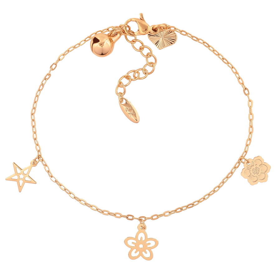 Браслет Xuping Колір Позолота 18K Ланцюжок з підвісками розмір з дод. ланцюжком 17-20см х 1мм фото №1