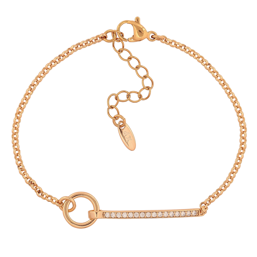 Браслет Xuping Колір Позолота 18K Ланцюжок з декоративною вставкою розмір з дод. ланцюжком 17-20см х 2-9мм фото №1