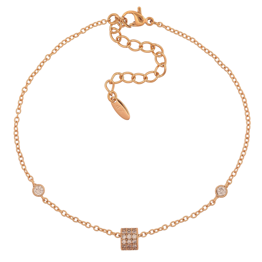 Браслет Xuping Колір Позолота 18K Ланцюжок з вставками розмір з дод. ланцюжком 19.5-24.5см х 1.5мм фото №1