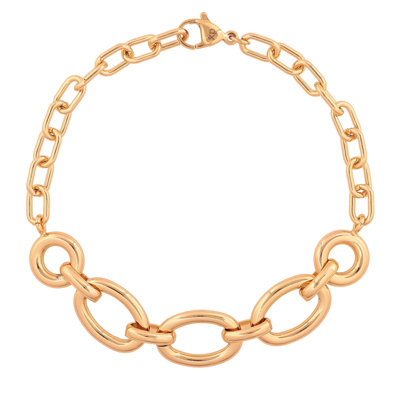 Браслет Xuping Цвет Позолота 18K Цепочка Фантазийная размер 19,5 см х 5-12 мм фото №1