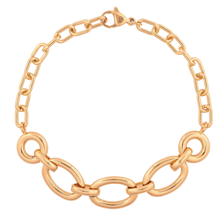 Браслет Xuping Колір Позолота 18K Ланцюжок Фантазійний розмір 19.5см х 5-12мм фото №1