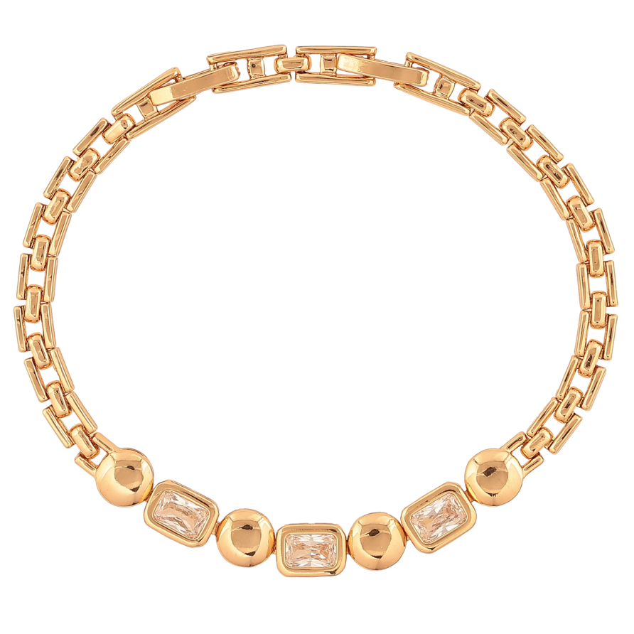 Браслет Xuping Колір Позолота 18K Візерунок з кристалами розмір з додатковим замком 17,19см х 4-6мм фото №1