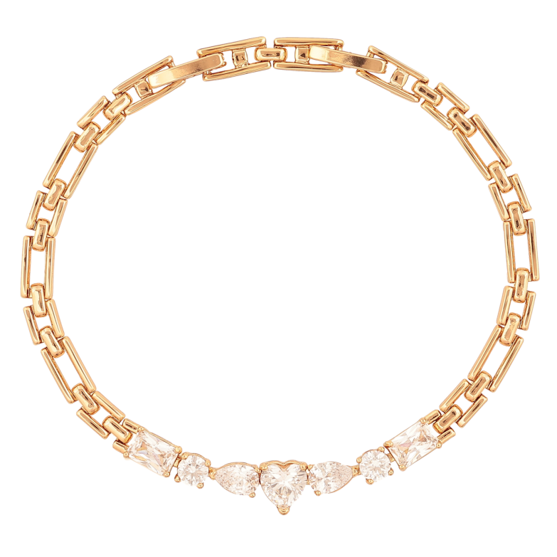 Браслет Xuping Колір Позолота 18K Візерунок з кристалами розмір з додатковим замком 17,19см х 4-6мм фото №1