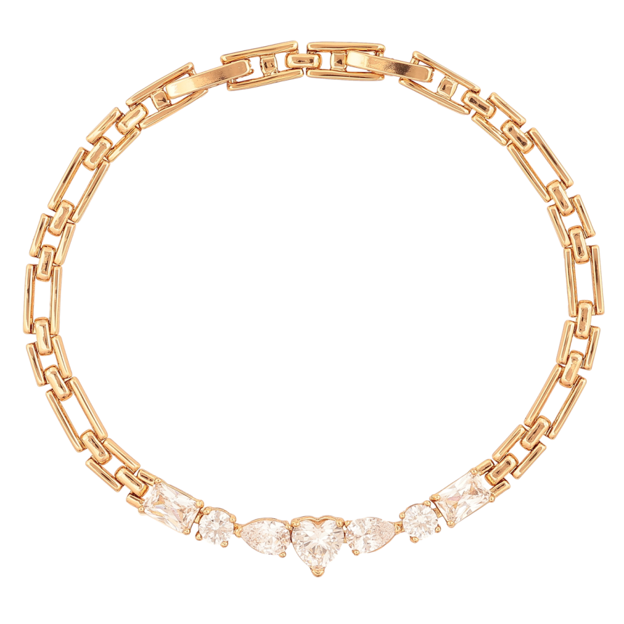 Браслет Xuping Колір Позолота 18K Візерунок з кристалами розмір з додатковим замком 17,19см х 4-6мм фото №1