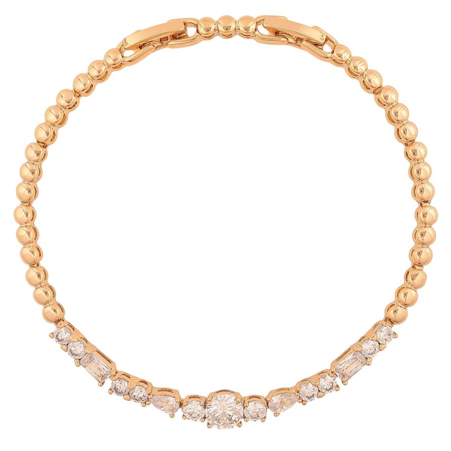 Браслет Xuping Колір Позолота 18K Доріжка кристалів розмір з додатковим замком 17.5,19.5см х 3-6мм фото №1