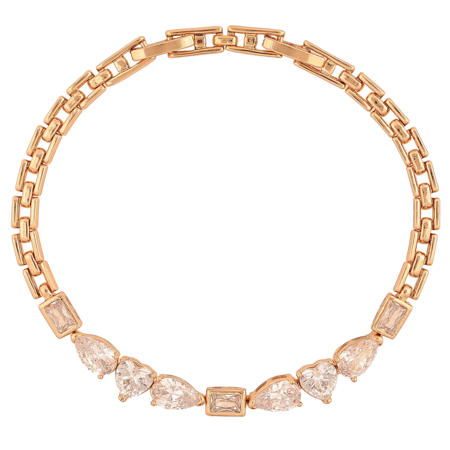 Браслет Xuping Колір Позолота 18K Кристальний візерунок розмір з додатковим замком 17.5,19.5см х 4-7мм фото №1