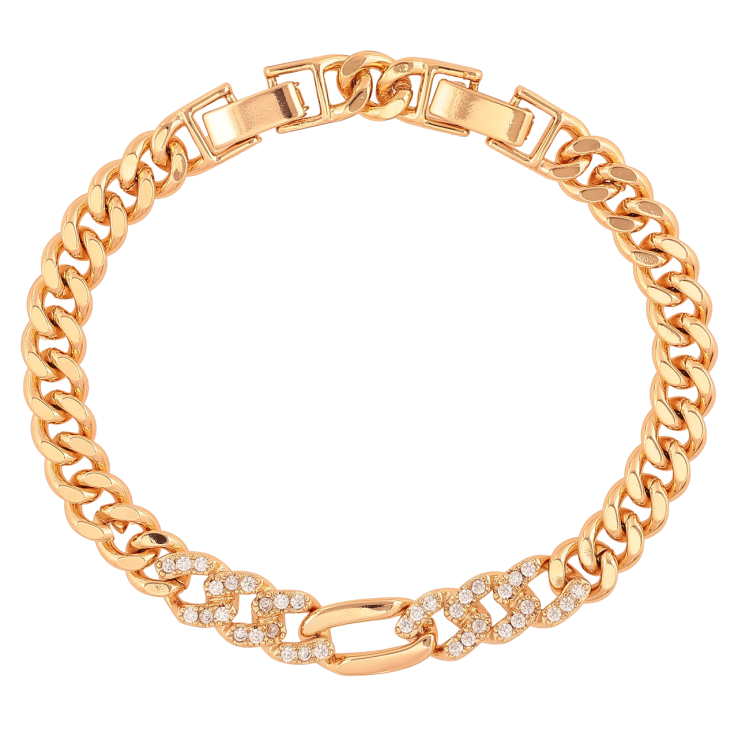 Браслет Xuping Колір Позолота 18K Ланцюжок з кристалами розмір з додатковим замком 17,19см х 7-8мм фото №22