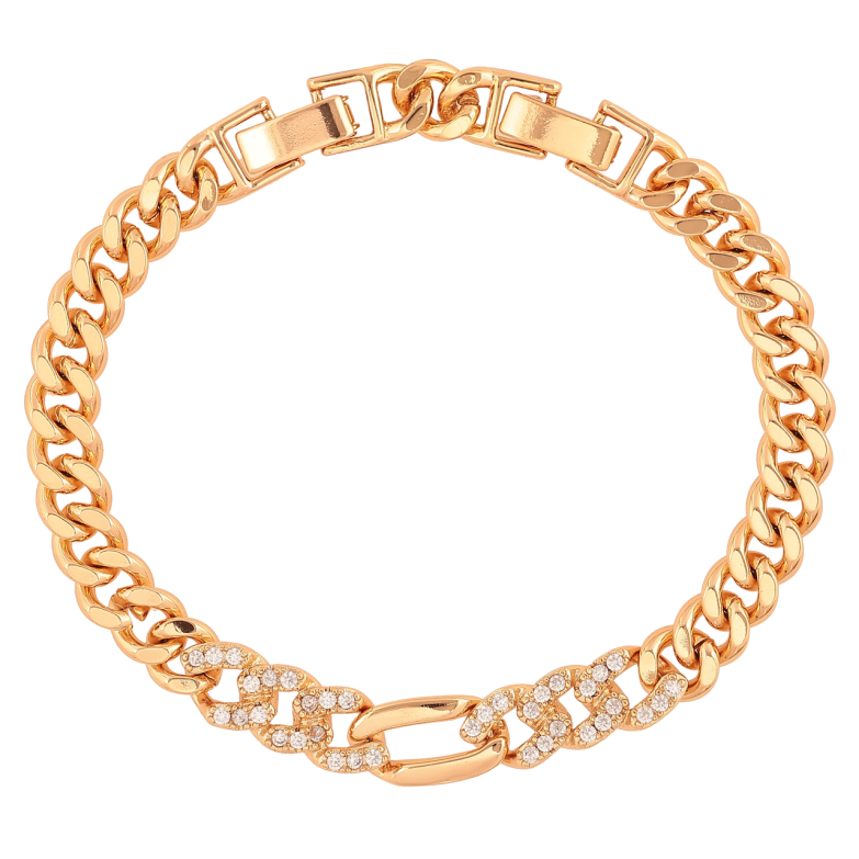 Браслет Xuping Колір Позолота 18K Ланцюжок з кристалами розмір з додатковим замком 17,19см х 7-8мм фото №6