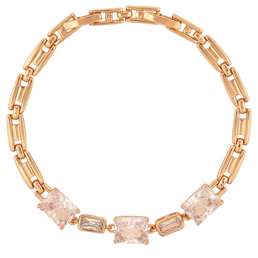 Браслет Xuping Цвет Позолота 18K Узор с кристаллами размер с дополнительным замком 17,19 см х 5-7 мм фото №1