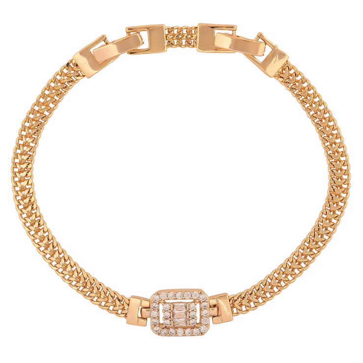 Браслет Xuping Цвет Позолота 18K Цепочка с декоративной вставкой размер с дополнительным замком 17.5,19.5 см х 5-9 мм фото №22