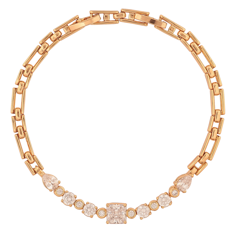 Браслет Xuping Колір Позолота 18K Доріжка кристалів розмір з додатковим замком 17.5,19.5см х 4-6мм фото №1