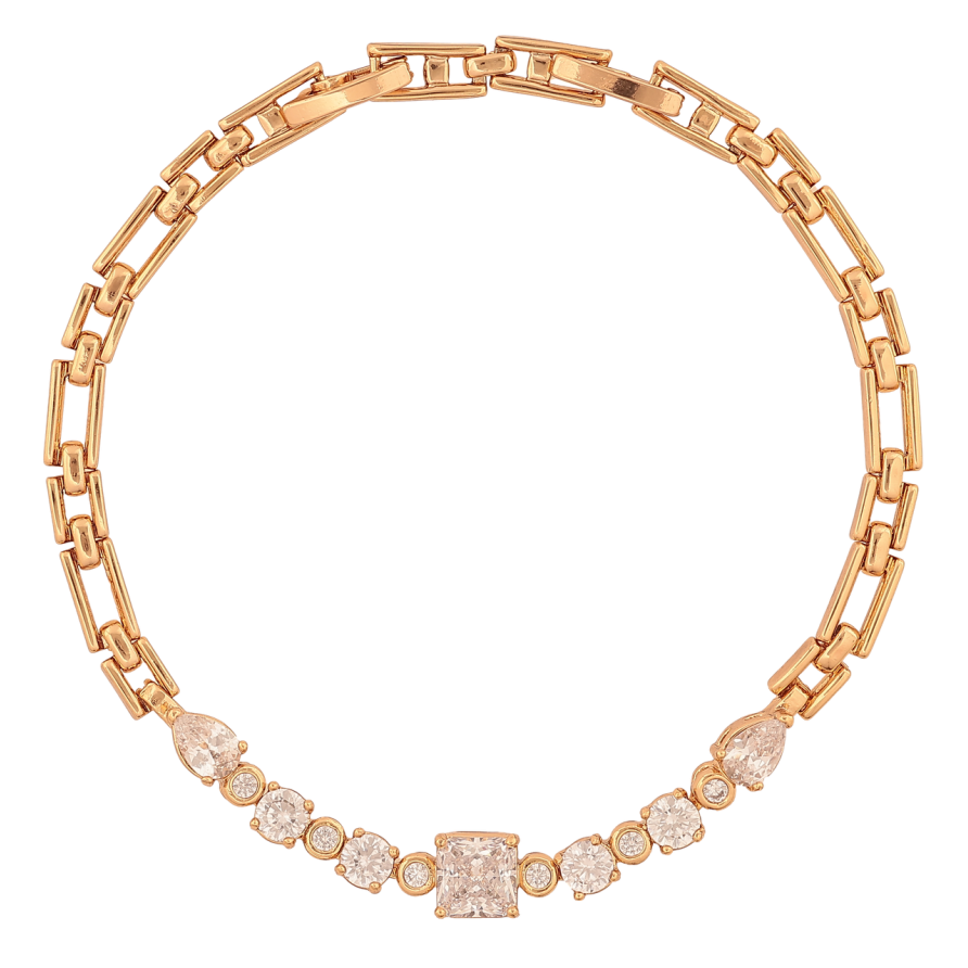 Браслет Xuping Колір Позолота 18K Доріжка кристалів розмір з додатковим замком 17.5,19.5см х 4-6мм фото №1