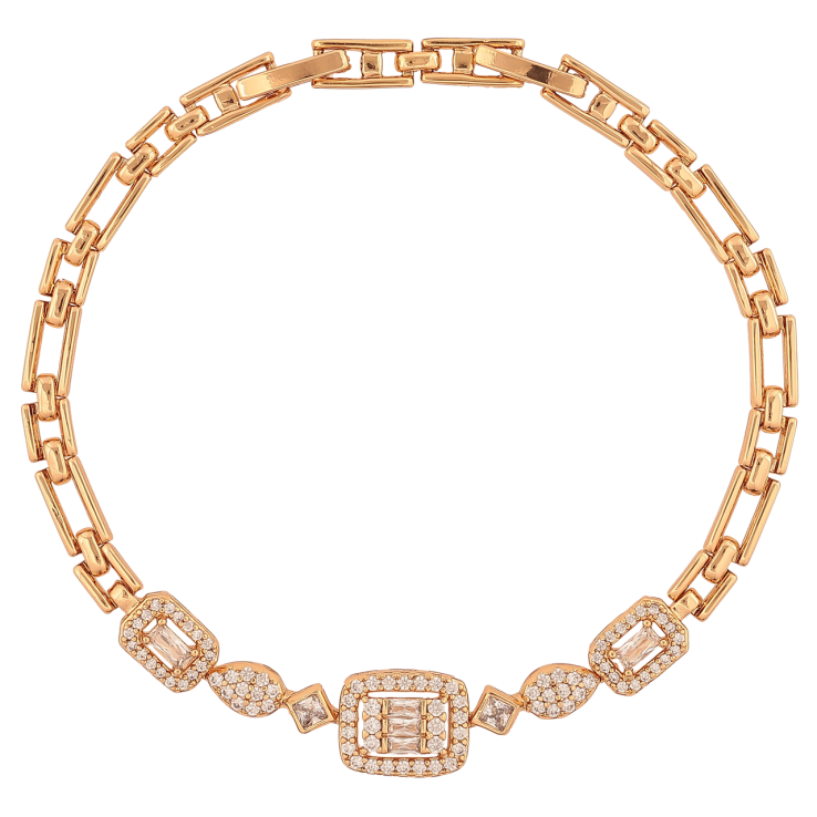 Браслет Xuping Колір Позолота 18K Інкрустація кристалами розмір з додатковим замком 17.5,19.5см х 4-10мм фото №5