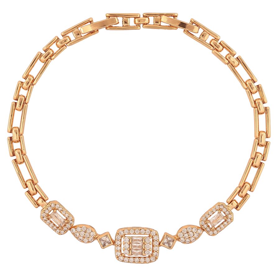 Браслет Xuping Колір Позолота 18K Інкрустація кристалами розмір з додатковим замком 17.5,19.5см х 4-10мм фото №1