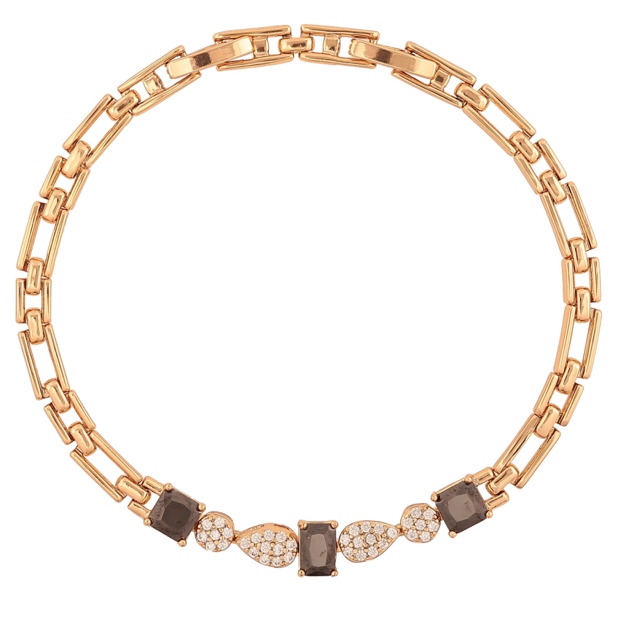 Браслет Xuping Колір Позолота 18K Вставка з чорно-білими кристалами розмір з додатковим замком 17,19см х 4-6мм фото №1