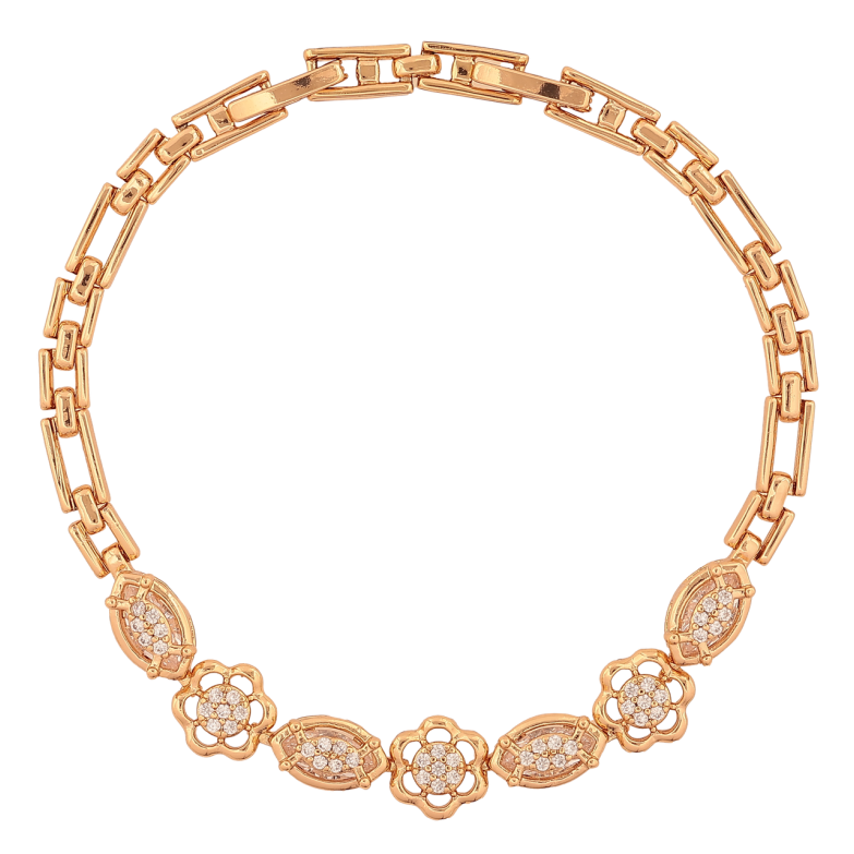 Браслет Xuping Колір Позолота 18K Квітковий візерунок розмір з додатковим замком 17.5,19.5см х 4-9мм фото №1