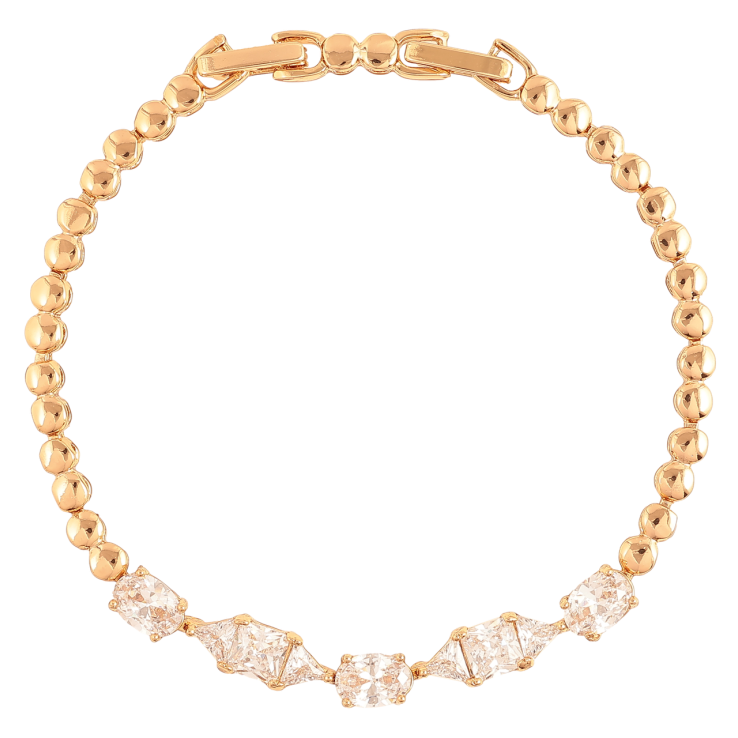 Браслет Xuping Колір Позолота 18K Вставка з кристалів розмір з додатковим замком 17.5,19.5см х 4-5мм фото №2